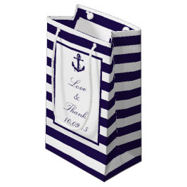 Het Nautical Anchor Navy Stripe Wedding Collectie Klein Cadeauzakje