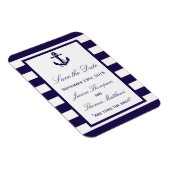 Het Nautical Anchor Navy Stripe Wedding Collectie Magneet (Rechterzijde)