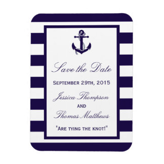Het Nautical Anchor Navy Stripe Wedding Collectie Magneet