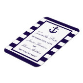 Het Nautical Anchor Navy Stripe Wedding Collectie Magneet (Linkerzijde)