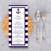 Het Nautical Anchor Navy Stripe Wedding Collectie Menu