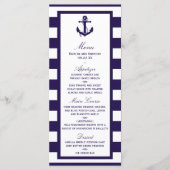Het Nautical Anchor Navy Stripe Wedding Collectie Menu (Voorkant)