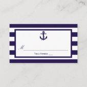 Het Nautical Anchor Navy Stripe Wedding Collectie Plaatskaartje (Voorkant)