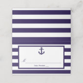 Het Nautical Anchor Navy Stripe Wedding Collectie Plaatskaartje (Buitenkant ongevouwen)