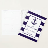Het Nautical Anchor Navy Stripe Wedding Collectie Planner (Display)