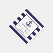 Het Nautical Anchor Navy Stripe Wedding Collectie Servetten (Hoek)