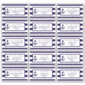 Het Nautical Anchor Navy Stripe Wedding Collectie Sticker (Voorkant)