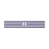 Het Nautical Anchor Navy Stripe Wedding Collectie Uitnodigingen Wikkel (Vlak)