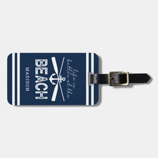 Het Nautical Life is beter bij de Beach Name Bagagelabel (Voorkant horizontaal)