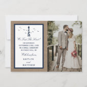 Het Nautical Lighthouse Burlap Wedding Collectie Aankondiging (Voorkant)
