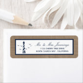 Het Nautical Lighthouse Burlap Wedding Collectie Etiket (Insitu)