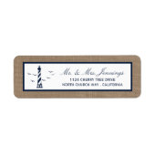 Het Nautical Lighthouse Burlap Wedding Collectie Etiket (Voorkant)