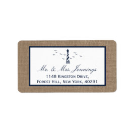 Het Nautical Lighthouse Burlap Wedding Collectie Etiket