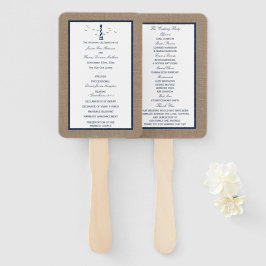 Het Nautical Lighthouse Burlap Wedding Collectie Handwaaier