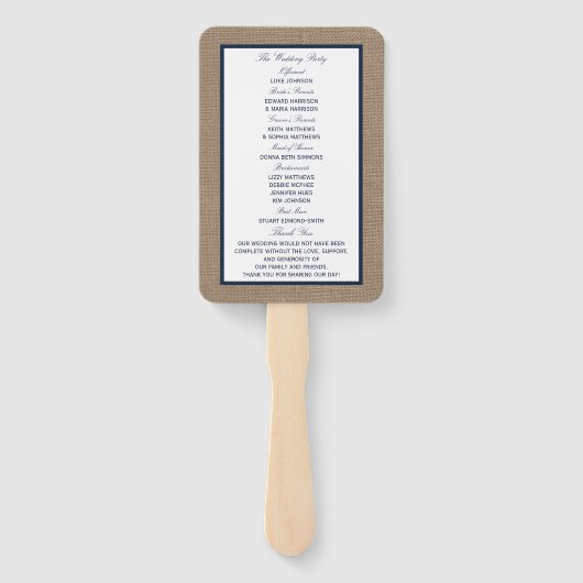 Het Nautical Lighthouse Burlap Wedding Collectie Handwaaier (Achterkant)