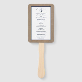 Het Nautical Lighthouse Burlap Wedding Collectie Handwaaier