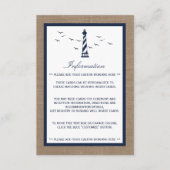 Het Nautical Lighthouse Burlap Wedding Collectie Informatiekaartje (Voorkant)