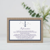 Het Nautical Lighthouse Burlap Wedding Collectie Informatiekaartje (Staand voorkant)