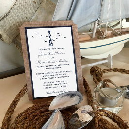 Het Nautical Lighthouse Burlap Wedding Collectie Kaart