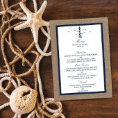 Het Nautical Lighthouse Burlap Wedding Collectie Menu