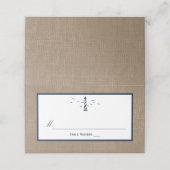 Het Nautical Lighthouse Burlap Wedding Collectie Plaatskaartje (Buitenkant ongevouwen)