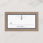Het Nautical Lighthouse Burlap Wedding Collectie Plaatskaartje (Voorkant)