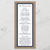 Het Nautical Lighthouse Burlap Wedding Collectie Programmakaart (Achterkant)