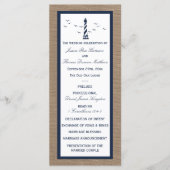 Het Nautical Lighthouse Burlap Wedding Collectie Programmakaart (Voorkant)