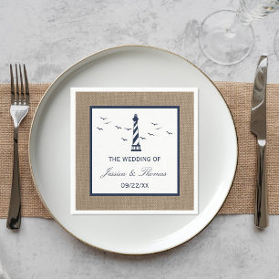 Het Nautical Lighthouse Burlap Wedding Collectie Servet