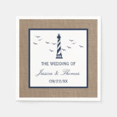 Het Nautical Lighthouse Burlap Wedding Collectie Servet (Voorkant)