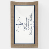 Het Nautical Lighthouse Burlap Wedding Collectie Spandoek (Verticaal)