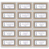 Het Nautical Lighthouse Burlap Wedding Collectie Sticker (Voorkant)