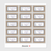 Het Nautical Lighthouse Burlap Wedding Collectie Sticker (Vel)