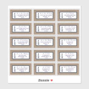 Het Nautical Lighthouse Burlap Wedding Collectie Sticker