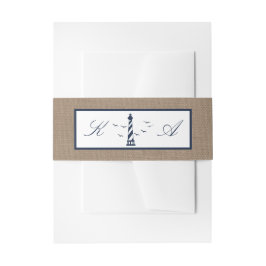 Het Nautical Lighthouse Burlap Wedding Collectie Uitnodigingen Wikkel