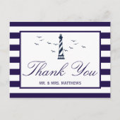 Het Nautical Lighthouse Wedding Collectie Aankondigingskaart (Voorkant)