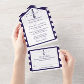 Het Nautical Lighthouse Wedding Collectie All In One Uitnodiging (Afscheurbaar)