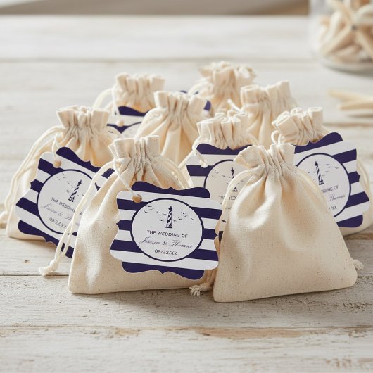 Het Nautical Lighthouse Wedding Collectie Bedankjes Labels