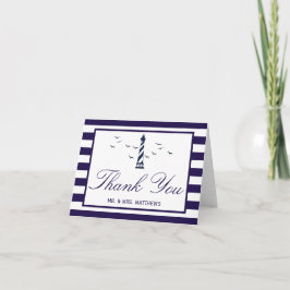 Het Nautical Lighthouse Wedding Collectie Bedankkaart
