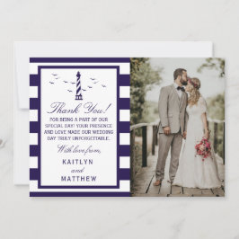 Het Nautical Lighthouse Wedding Collectie Bedankkaart