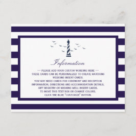 Het Nautical Lighthouse Wedding Collectie Detail Informatiekaartje