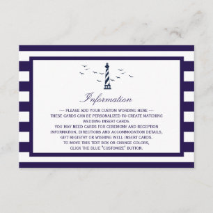 Het Nautical Lighthouse Wedding Collectie Detail Informatiekaartje