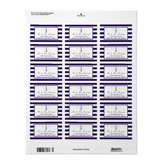 Het Nautical Lighthouse Wedding Collectie Etiket (Full Sheet)