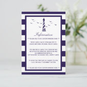 Het Nautical Lighthouse Wedding Collectie Informatiekaartje (Staand voorkant)