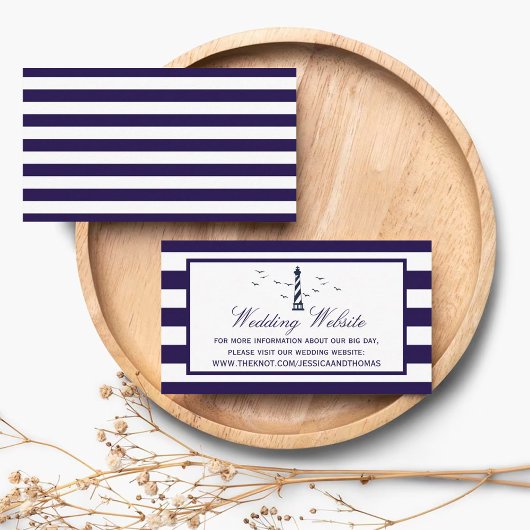 Het Nautical Lighthouse Wedding Collectie Informatiekaartje