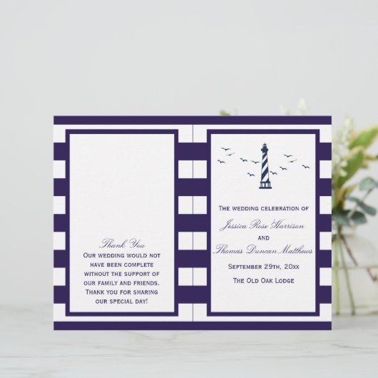 Het Nautical Lighthouse Wedding Collectie Programm (Staand voorkant)