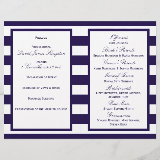 Het Nautical Lighthouse Wedding Collectie Programm (Achterkant)