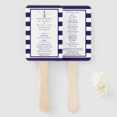 Het Nautical Lighthouse Wedding Collectie Programm Handwaaier (Voorkant en achterkant)