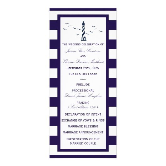 Het Nautical Lighthouse Wedding Collectie Programm Reclamekaart (Voorkant)