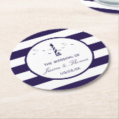 Het Nautical Lighthouse Wedding Collectie Ronde Kartonnen Onderzetter (Gebogen)